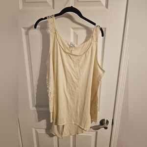 Symmetry Ivory Lace Trim Tank Top